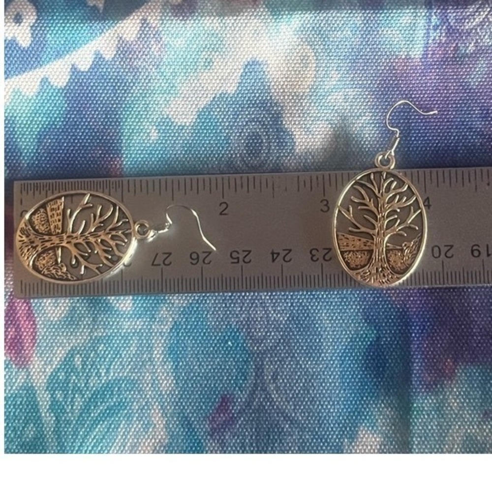 New -Tree of Life Sterling Silver Dangle Earrings Nature Inspired Boho Jewelry - Picture 8 of 10